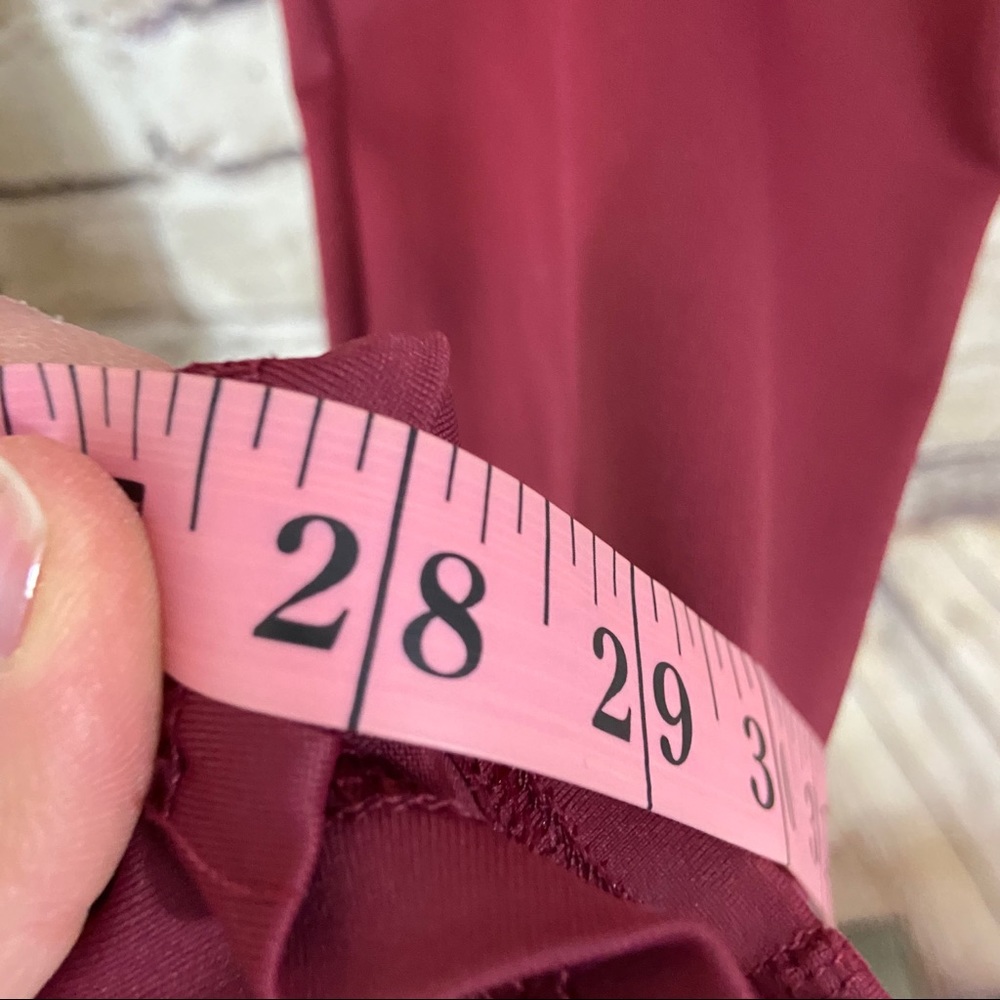Burgundy high waisted active leggings size small - Picture 4 of 7